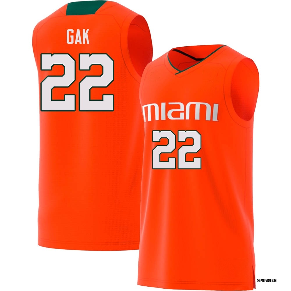 Deng Gak Miami Hurricanes Basketball Jersey - Orange - NakeeStore